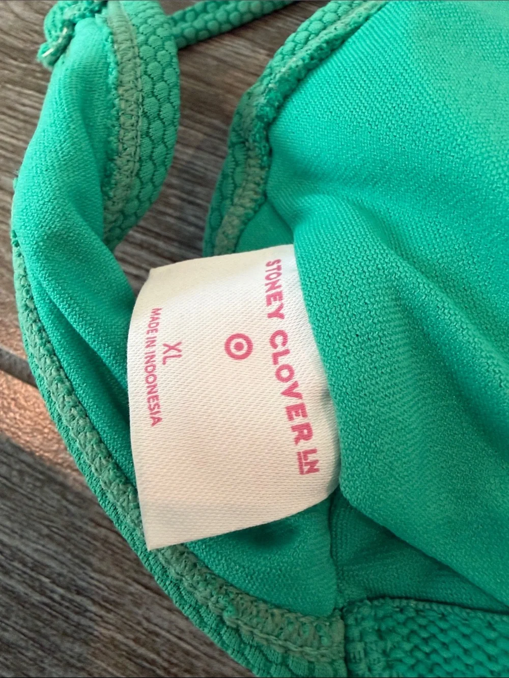 Stoney Clover Lane for Target Deep V neck Green One-Piece Swimsuit